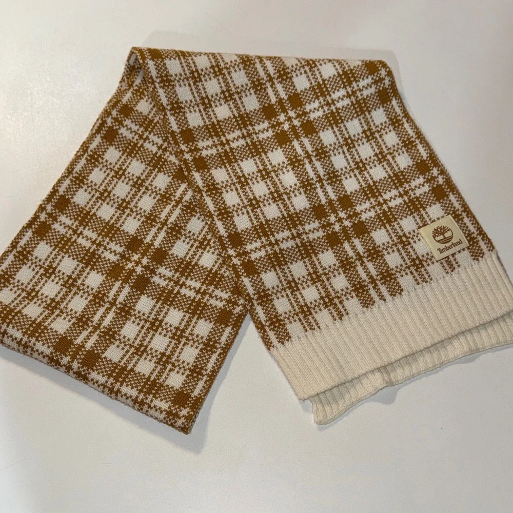Timberland Y2K Brown‎ and Cream Checkered Scarf